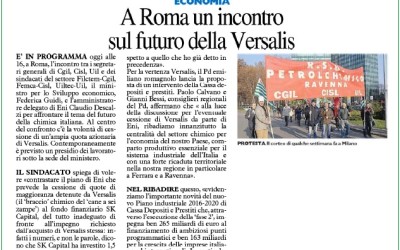 A Roma un incontro sul futuro della Versalis