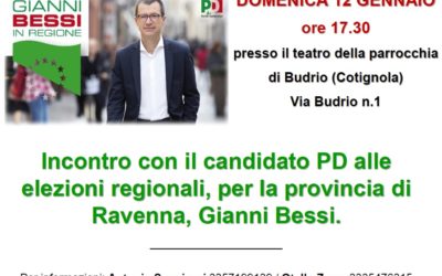 Incontro con il candidato PD alle elezioni regionali, per la provincia di Ravenna, Gianni Bessi